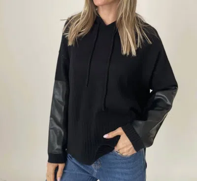 Six/fifty Sloane Sweater Hoodie Top In Black