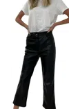 SIX/FIFTY STRAIGHT LEG FAUX LEATHER PANT IN BLACK