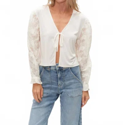 Six/fifty Syliva Tie Front Top In White In Neutral