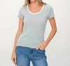 Six/fifty Tessa Layered Tee In Heather Grey In Green