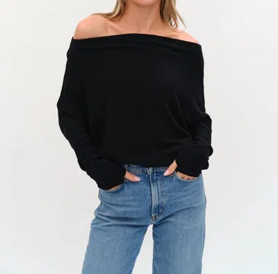 Six/fifty The Anywhere Lurex Off The Shoulder Top In Black