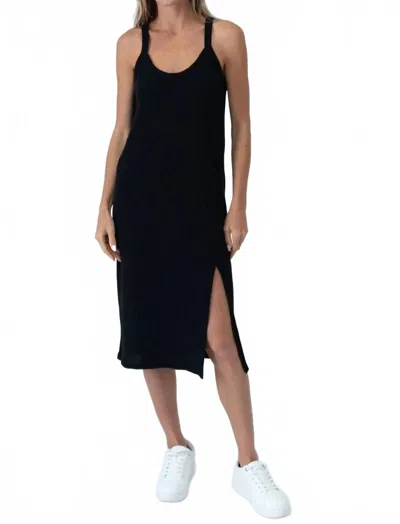 Six/fifty Urban Rib Tank Dress In Black
