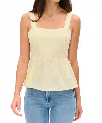 Six/fifty Vienna Poplin Shirting Tank In Butter Yellow In Nude
