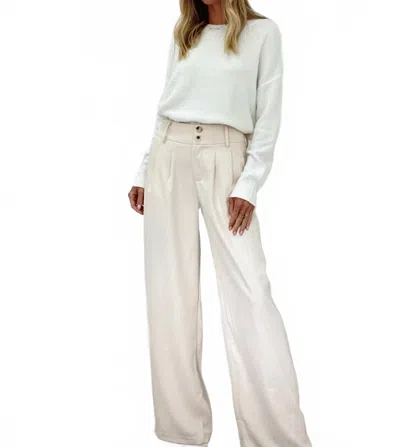 Six/fifty Wide Leg Trouser In Eggshell In White