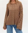 Six/fifty Willow Cable Knit Sweater In Brown In Brown