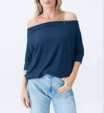 Six/fifty Women's Anywhere Off The Shoulder Top In Navy In Blue