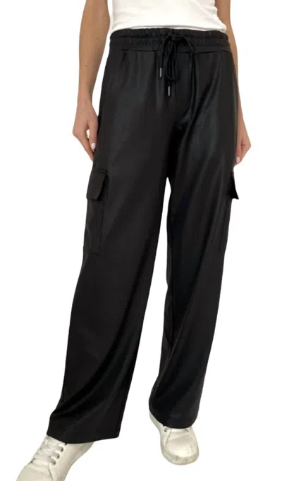 Six/fifty Women's Coated Headliner Cargo Pant In Black