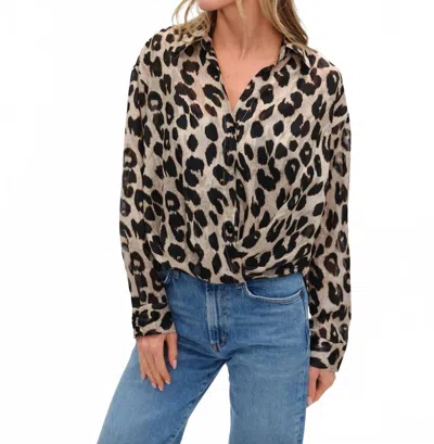 Six/fifty Zuri Long Sleeve Blouse In Cheetah Print In Neutral