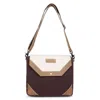 Sixtease Bags Canvas & Leather Crossbody Bag In Isabelline/van Dyke In Multi