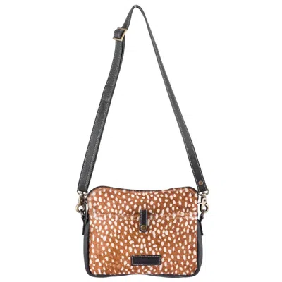 Sixtease Bags Unisex Deer S & C Body Crossbody Bag In Black In Orange