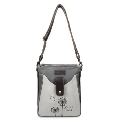 Sixtease Bags Women's Canvas & Leather Crossbody Bag In Timberwolf/taupe Gray In Multi