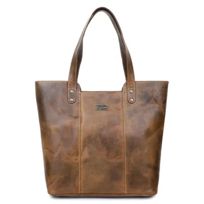 Sixtease Bags Women's Rustic Leather Tote Bag In Dark Brown