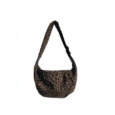 Sixton Leopard Print Sling Bag In Dark Brown From