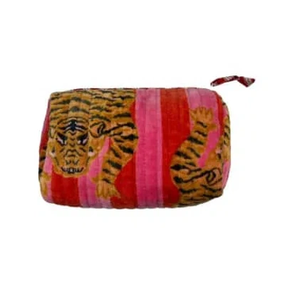 Sixton London Madagascar Make Up Bag In Pink: Small In Burgundy