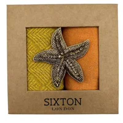 Sixton London Sunshine Mix Duo Sock Box In Gold