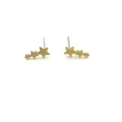 Sixton London Triple Star Earrings In Gold