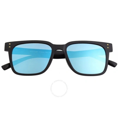 Sixty One Capri Mirror Coating Square Unisex Sunglasses Sixs109bl In Black