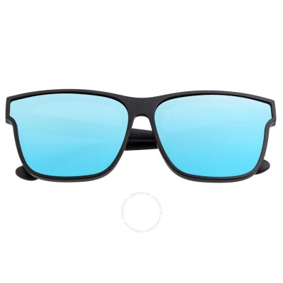 Sixty One Delos Mirror Coating Square Unisex Sunglasses Sixs112bl In Blue