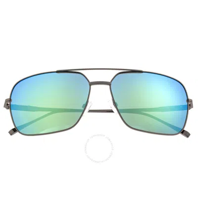 Sixty One Teewah Mirror Coating Pilot Unisex Sunglasses S105gm In Gunmetal