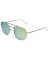 Sixty One Unisex Stockton 54mm Polarized Sunglasses In Silver/yellow-green