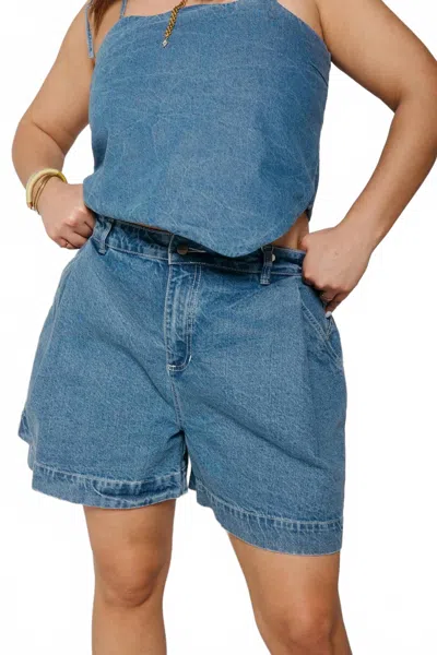 Sixxta High-rise Classic Denim Short In Blue