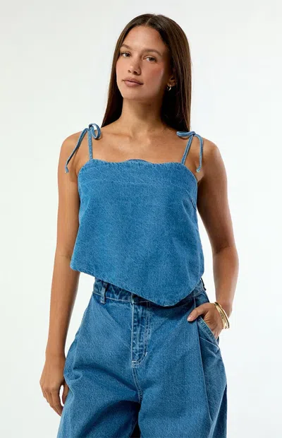 Sixxta Women's Classic Celebration Jean Tank Top In Denim In Blue
