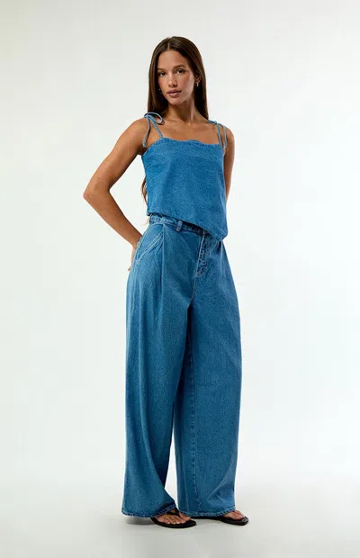 Sixxta Women's Classic High Waisted Balloon Jeans In Denim In Blue
