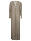 Siyu Printed Long Dress In Tan