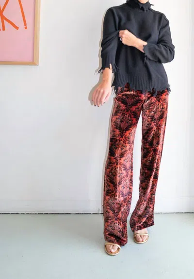 Siyu Boecio Velvet Pants In Berry In Multi