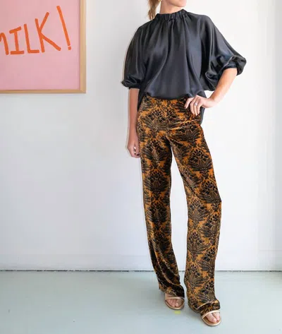 Siyu Boecio Velvet Pants In Gold In Orange