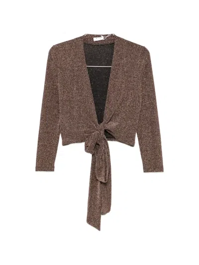 Siyu Check-pattern Wrap-fastening Top In Brown