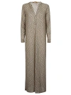 Siyu Printed Long Dress In Beige