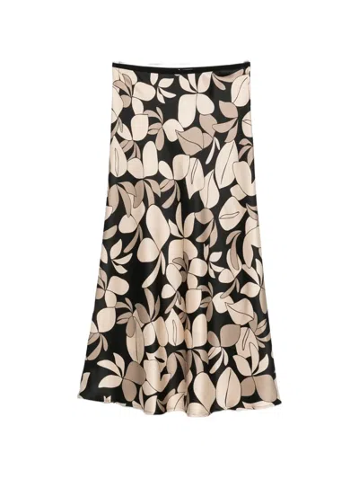 Siyu Floral-print Midi Skirt In Brown