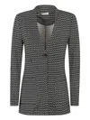 Siyu Geometric-print Button Jacket In Black
