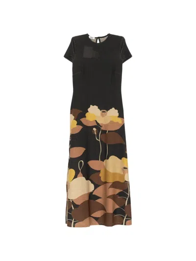 Siyu Glitter-embellished Floral T-shirt Dress In Black