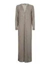 Siyu Printed Long Dress In Beige