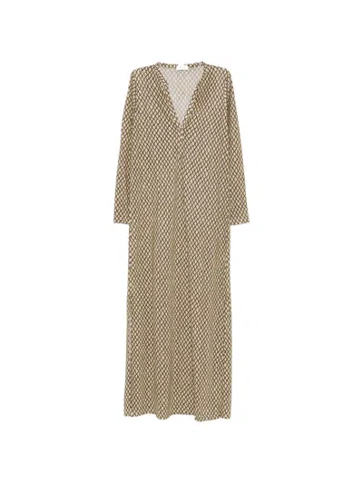 Siyu Money Kaftan Dress In Brown