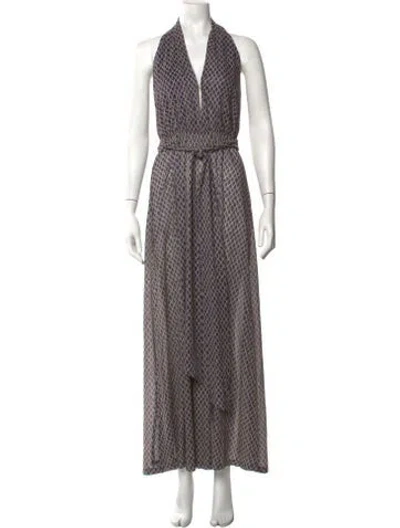 Pre-owned Siyu Patterned Long Dress In Multicolor