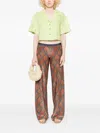 Siyu Patterned Straight Trousers In Orange
