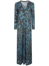 Siyu Printed Long Dress In Multicolour