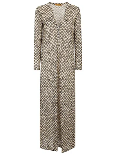 Siyu Printed Long Dress In Multicolour