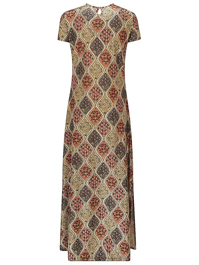 Siyu Printed Long Dress In Multicolour