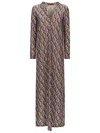 Siyu Printed Long Dress In Multicolour