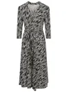 Siyu Printed Midi Dress In Multicolour