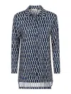 Siyu Polo-collar Long-sleeve Shirt In Blue