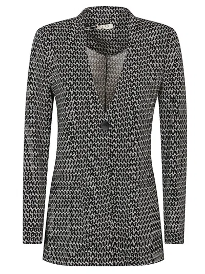 Siyu Printed Single-breasted Jacket In Black