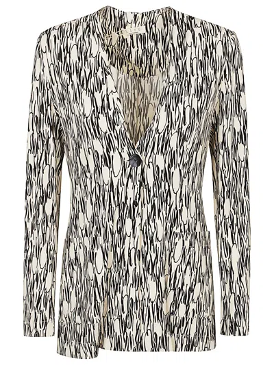 Siyu Printed Single-breasted Jacket In Black