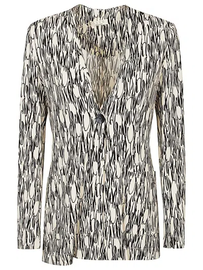 Siyu Printed Single-breasted Jacket In Multicolour