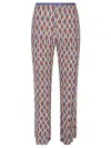 Siyu Maroon Printed Trousers In Red