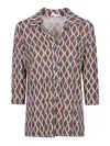 Siyu Geometric-print Polo-neck Blouse In Multi